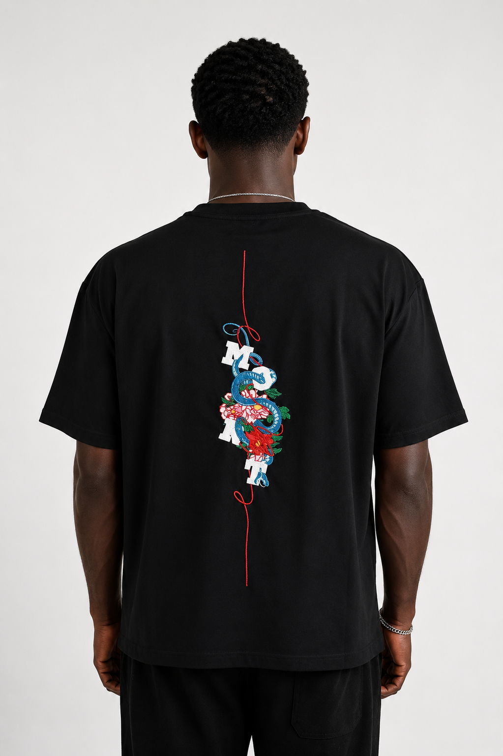 Blossom & Snake Black T-Shirt